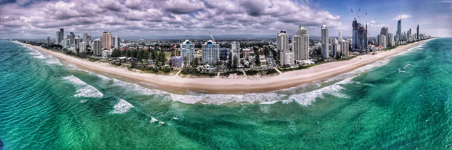 Aerial view of Surfers Paradise on the Gold Coast