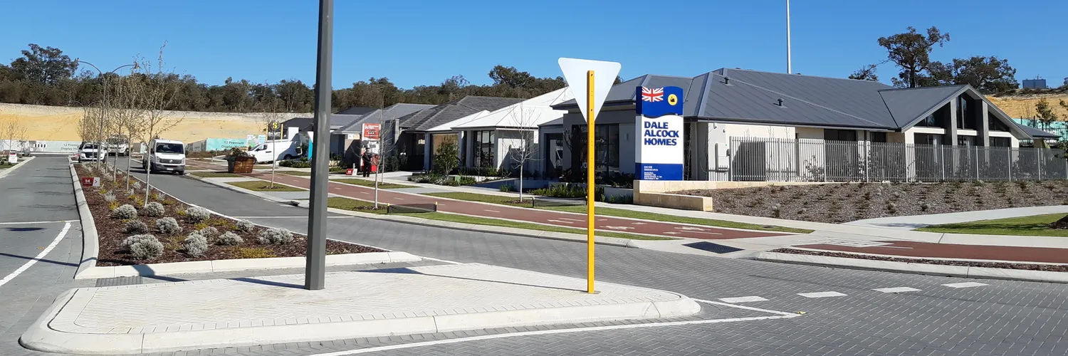 A street in a new housing estate