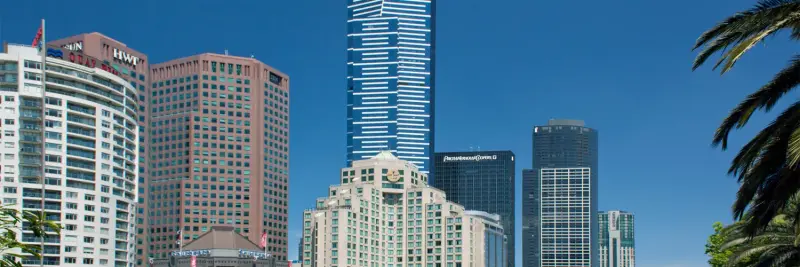 Melbourne Southbank and the city skyline