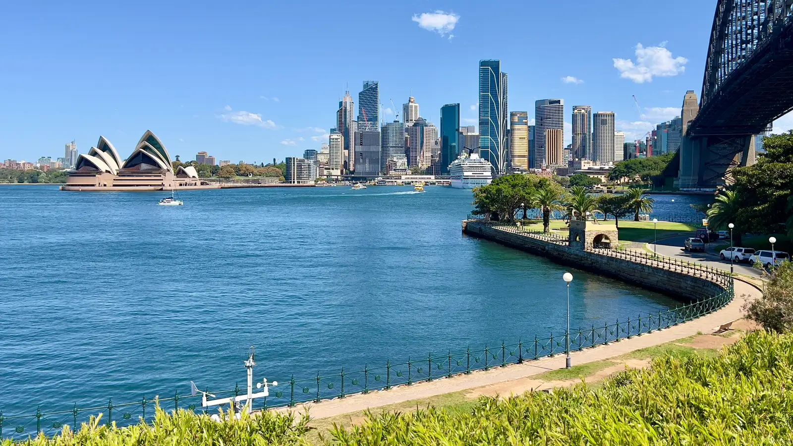 Sydney CBD skyline with the Opera House and Harbour Bridge on a clear day